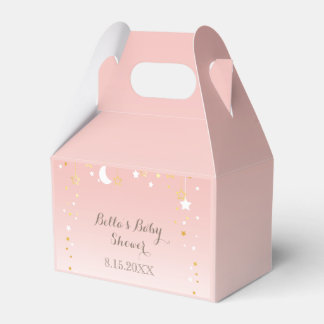 Blush Pink Star Moon Babydusche Geschenkschachtel