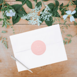 Blush Pink Stilisierte Hochzeit Speichern Sie das  Runder Aufkleber