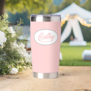 Blush Pink Stilistischer Name der Brautjungfrau Thermobecher
