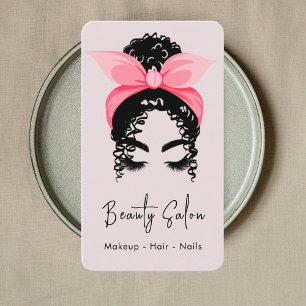 Blush Pink Stilvolle Beauty Salon Business Card Visitenkarte