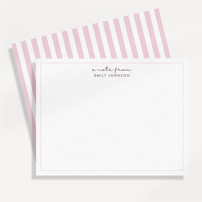 Blush Pink Stripe Minimalist a Note From Flat Note Einladung (Von Creator hochgeladen)