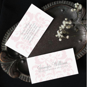 Blush Pink Subtile Damask Visitenkarte