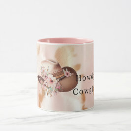Blush Pink Tan Southwest Cowgirl Cowhide Hat Tasse