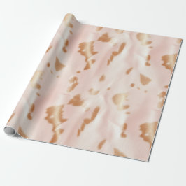 Blush Pink Tan Südwest Imitats Cowgirl Cowhide Geschenkpapier