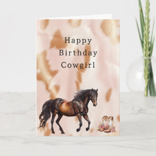 Blush Pink Tan Südwest Imitats Cowgirl Cowhide Karte