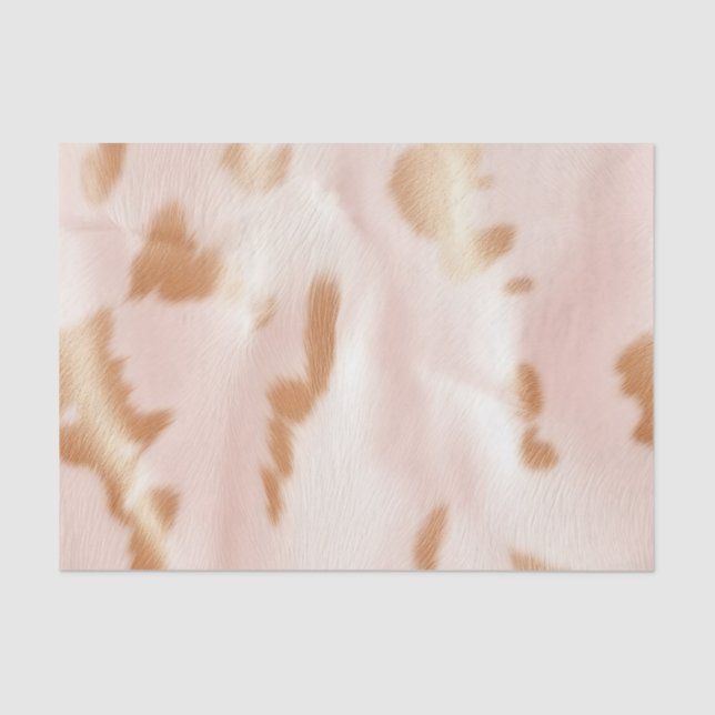 Blush Pink Tan Südwest Imitats Cowhid Seidenpapier (Vorderseite)