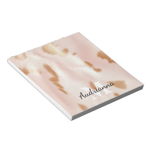 Blush Pink Tan Südwest Imitats Cowhide Cowgirl Notizblock