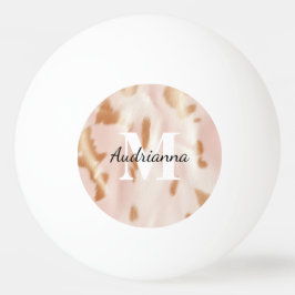 Blush Pink Tan Südwest Imitats Cowhide Cowgirl Tischtennisball