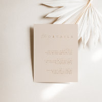 Blush Pink & Taupe Wedding Details Umschließkarte