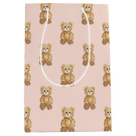 Blush Pink Teddy Bear Girl Babydusche Mittlere Geschenktüte