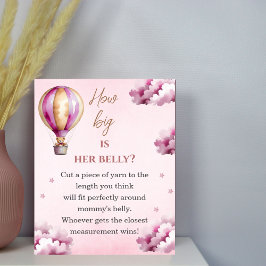 Blush Pink Teddy Star Cloud Baby Showbook Poster