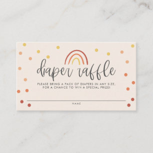 Blush Pink Terracotta Rainbow Baby Diaper Raffel Begleitkarte