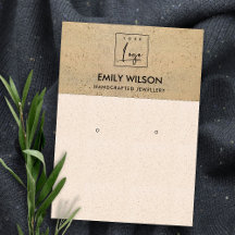 BLUSH PINK TERRACOTTA TEXTURE LOGO EARRING DISPLAP