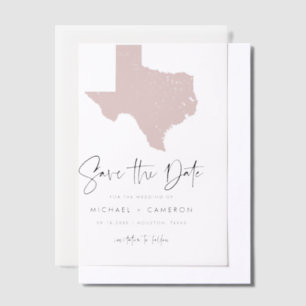 Blush Pink Texas Karte Save the Date Minimalistisc
