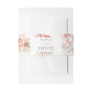 Blush Pink Textured Modern Minimal Hochzeit Einladungsbanderole