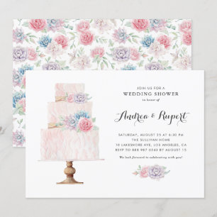 Blush Pink Tiered Cake Succules Polterabend Einladung
