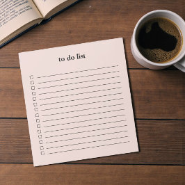 Blush Pink To Do List Minimalist Teacher Simple Notizblock