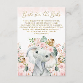 Blush Pink Tropical Floral Elefant Buch Begleitkarte