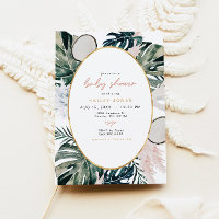 Blush Pink Tropical Palm Pampas Baby Dusche