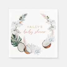 Blush Pink Tropical Palm Pampas Baby Dusche