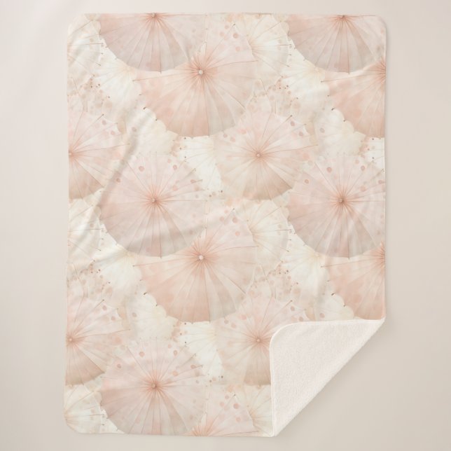 Blush Pink Umbrellas Sherpadecke (Vorderseite)