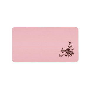 Blush Pink und Brown Floral Address Label Blank Adressaufkleber