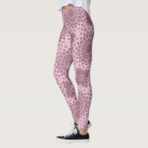 Blush Pink und Burgund Mandala Muster Leggings
