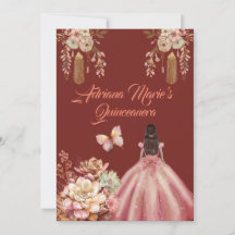 Blush Pink und Crimson Boho Quinceanera