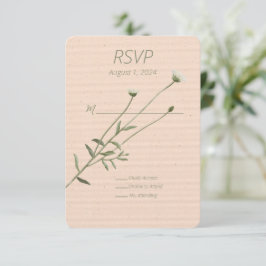 Blush Pink und Daisy Response Card eines Single RSVP Karte