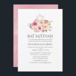 Blush Pink und Gelb Floral Bat Mitzvah Einladung<br><div class="desc">Blush Aquarelle Rose und gelbe Peonies Bat Mitzvah Einladungen in Pastelltönen mit Akzenten von Salbei Grün,  die schnell und einfach auf Ihre Besonderheiten angepasst werden.</div>