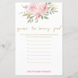 Blush Pink und Gold Baby Duschgame DRUCKT