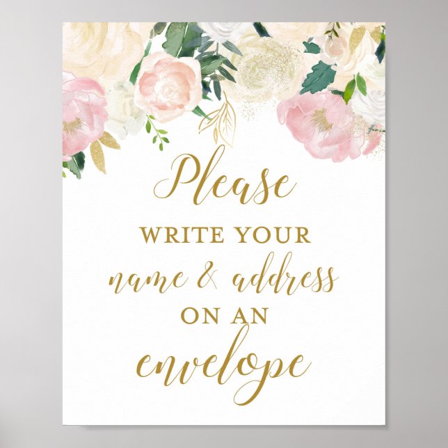 Blush Pink und Gold-Brautparty-Zeichen Poster (Vorne)