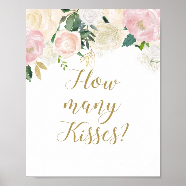 Blush Pink und Gold-Brautparty-Zeichen Poster (Vorne)