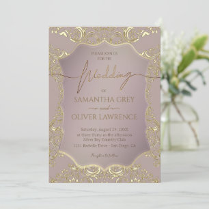 Blush Pink und Gold Einladung zur Hochzeit