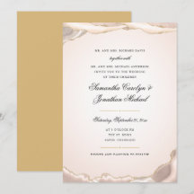 Blush Pink und Gold Glitzer Agate Script Hochzeit