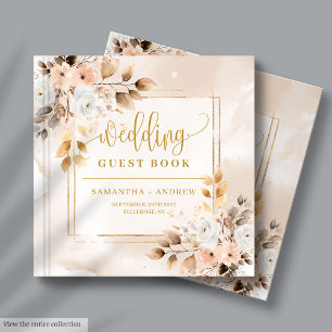 Blush Pink und Gold Herbst Gästebuch