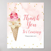 Blush Pink und Gold Ice Creme Vielen Dank für Ihr