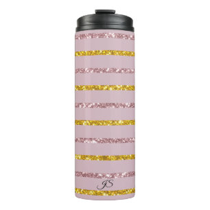 Blush Pink und Gold Personalisierter Thermaltumble Thermosbecher