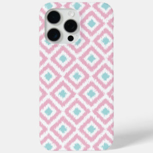 Blush Pink und Minze Diamond Ikat Muster iPhone 15 Pro Max Hülle