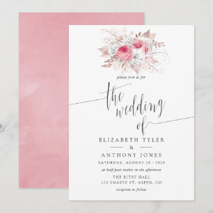 Blush Pink und Rose Gold Blumenzwiebeln Einladung