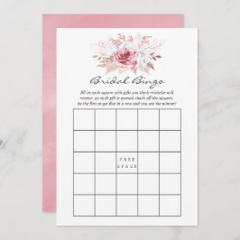 Blush Pink und Rose Gold Floral Bridal Bingo Einladung