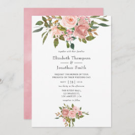 Blush Pink und Rose Gold Hochzeit Einladung