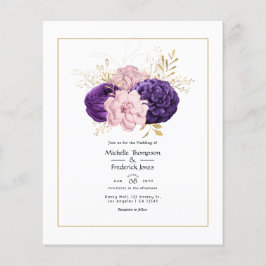 Blush Pink und Violett Blumenzehen Flyer