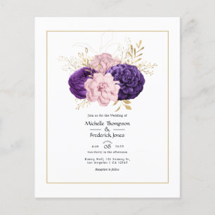 Blush Pink und Violett Blumenzehen Flyer