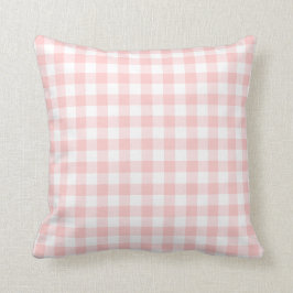 Blush Pink und White Gingham Pattern Kissen