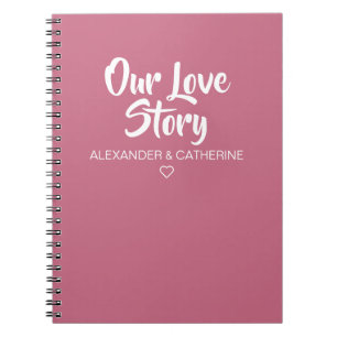 Blush Pink Unsere Liebe Story Couple Journal Notizblock
