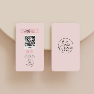 Blush Pink Verbinden Sie mit dem QR-Code der Socia Visitenkarte
