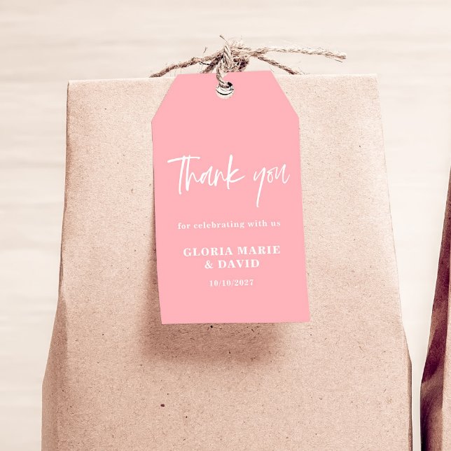 Blush Pink Vielen Dank für Ihre Hochzeit Geschenkanhänger (Von Creator hochgeladen)