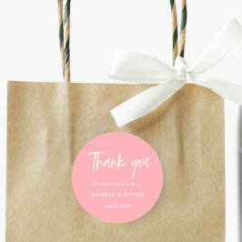 Blush Pink Vielen Dank für Ihre Hochzeit Runder Aufkleber