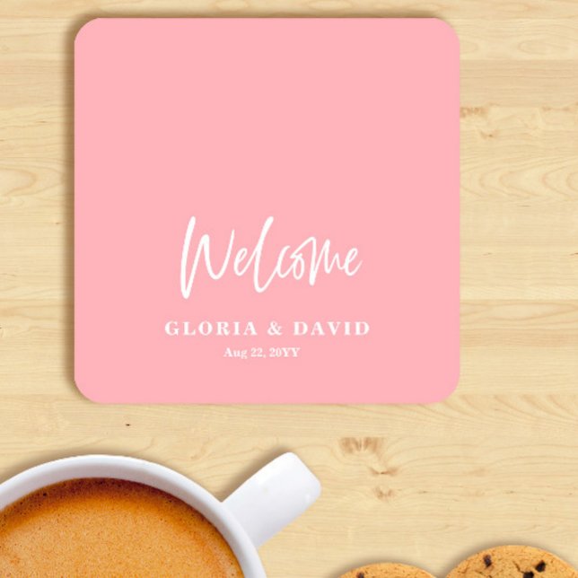 Blush Pink Vielen Dank für Ihre Hochzeit Runder Pappuntersetzer (Von Creator hochgeladen)